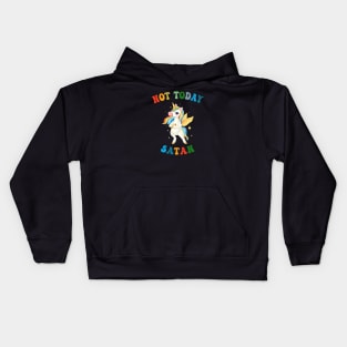 Not Today Satan - Unicorn Lover Kids Hoodie